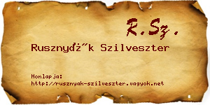 Rusznyák Szilveszter névjegykártya