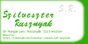 szilveszter rusznyak business card