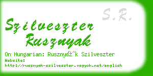 szilveszter rusznyak business card